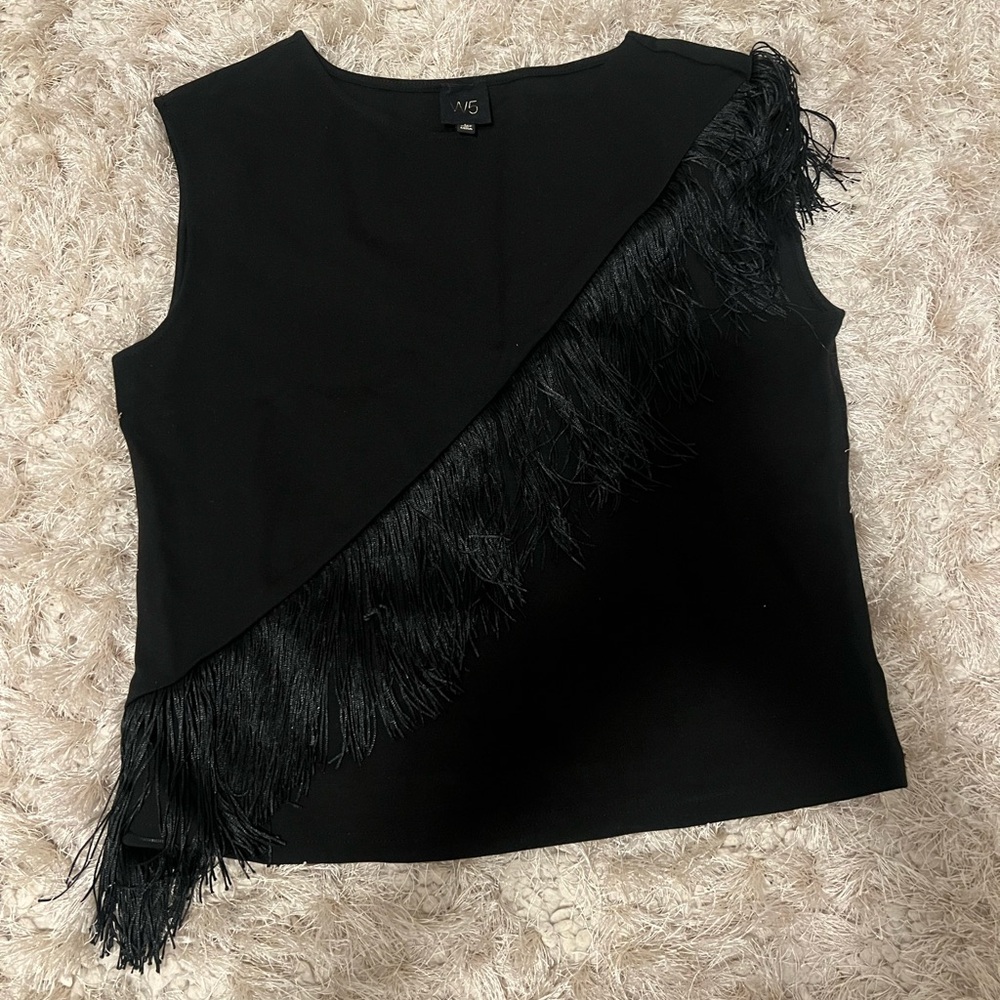 Elegant Black Fringe Top